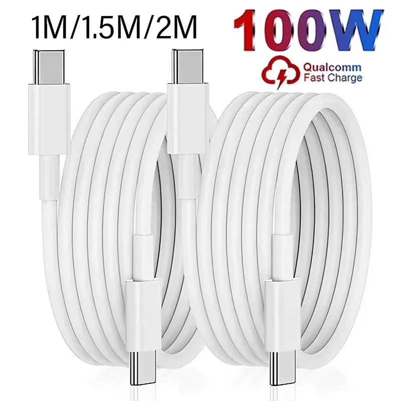 100W Fast Charging Cable Dual Type C Data Cable High-speed Transfer for iPhone 17 16 15 Android Sams