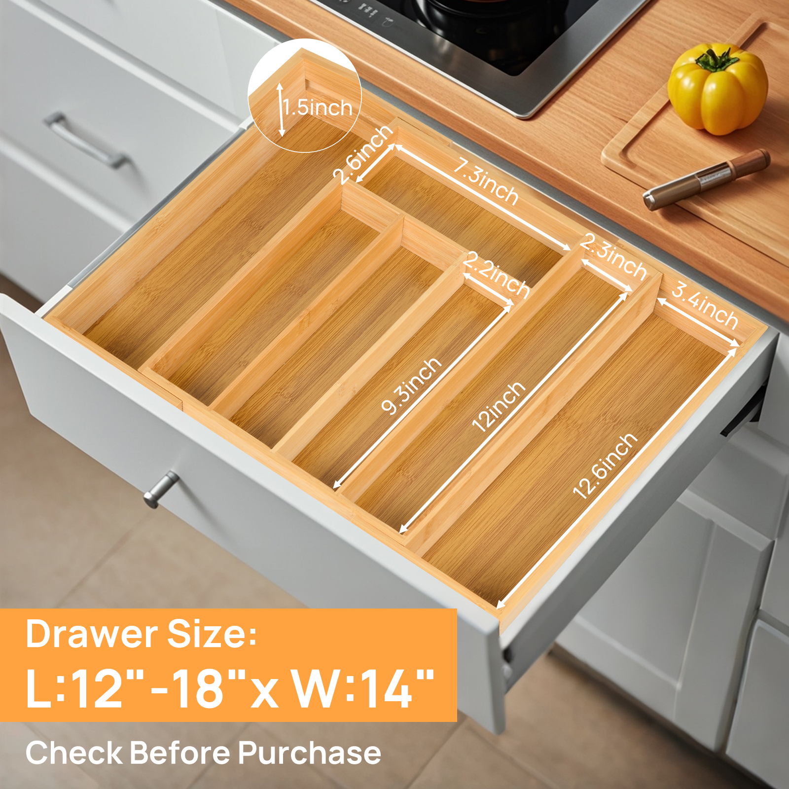 Bamboo Drawer Organisers