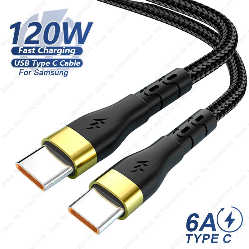 120w pd usb c to type c cable for iphone 15 pro max samsung xiaomi macbook ipad super fast charging cable data cord